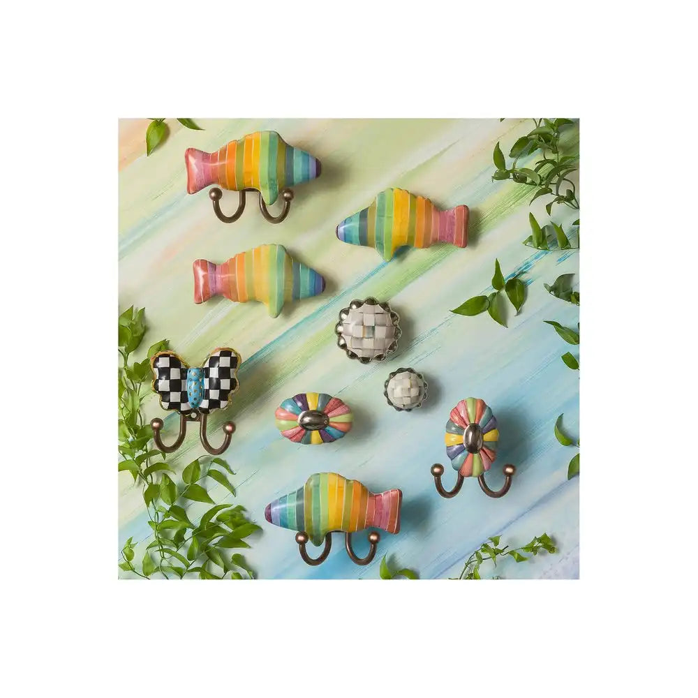 Sterling Check Petit Four Round Knob