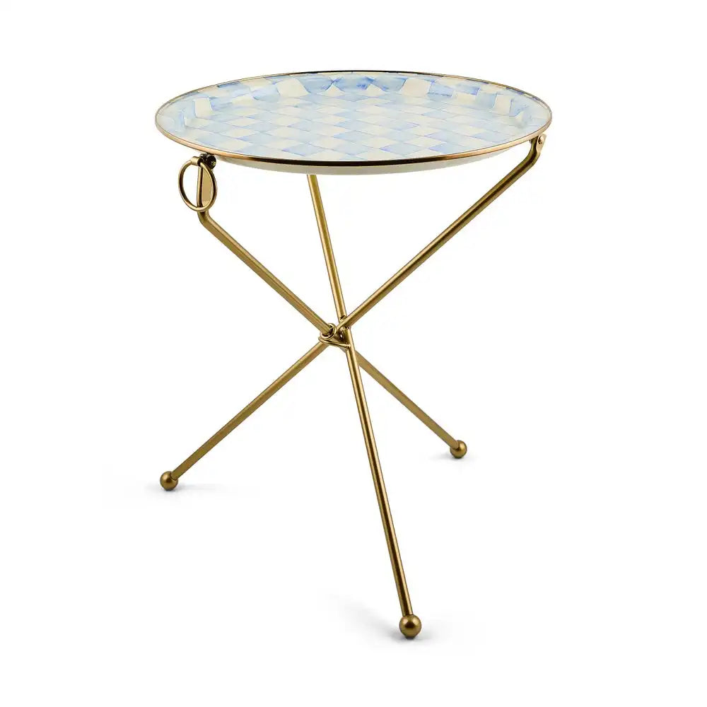 Sky Check Enamel Tilt Accent Table