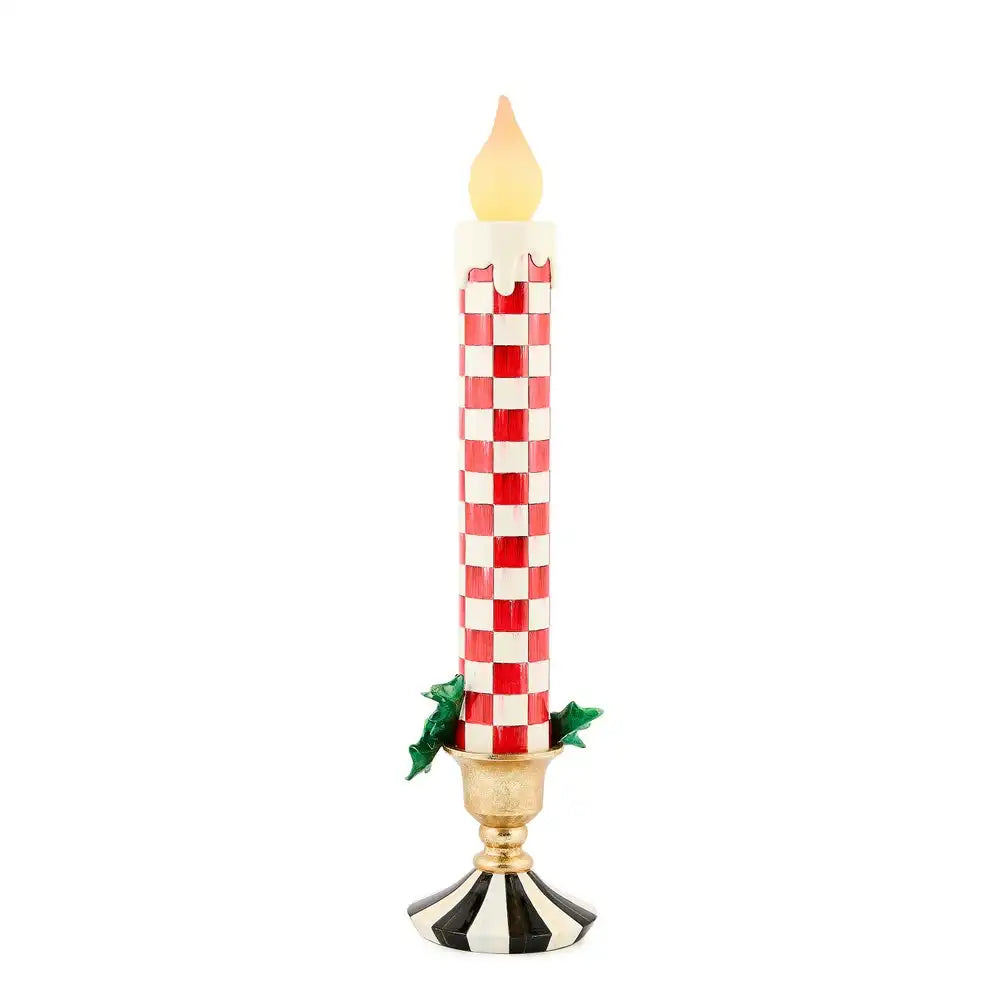 Check It Out Red Illuminated Retro Candle