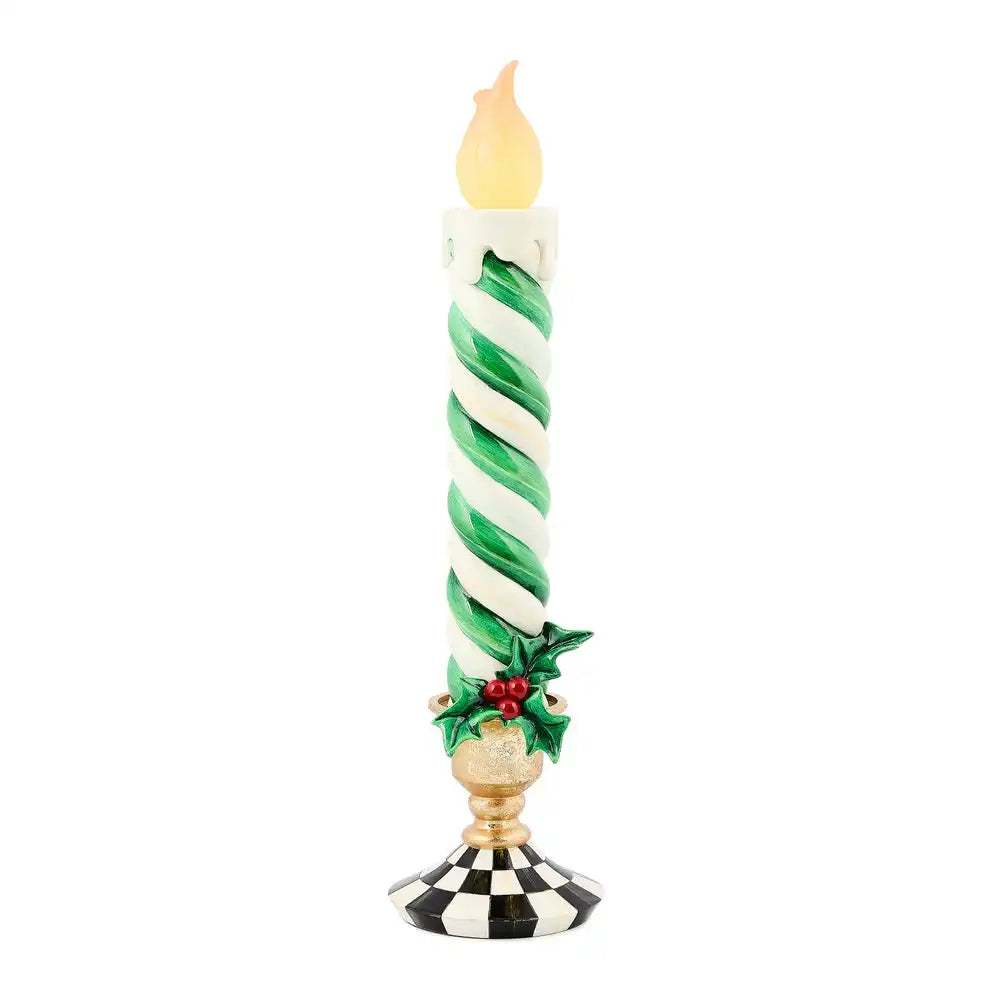 Check It Out Green Illuminated Retro Candle