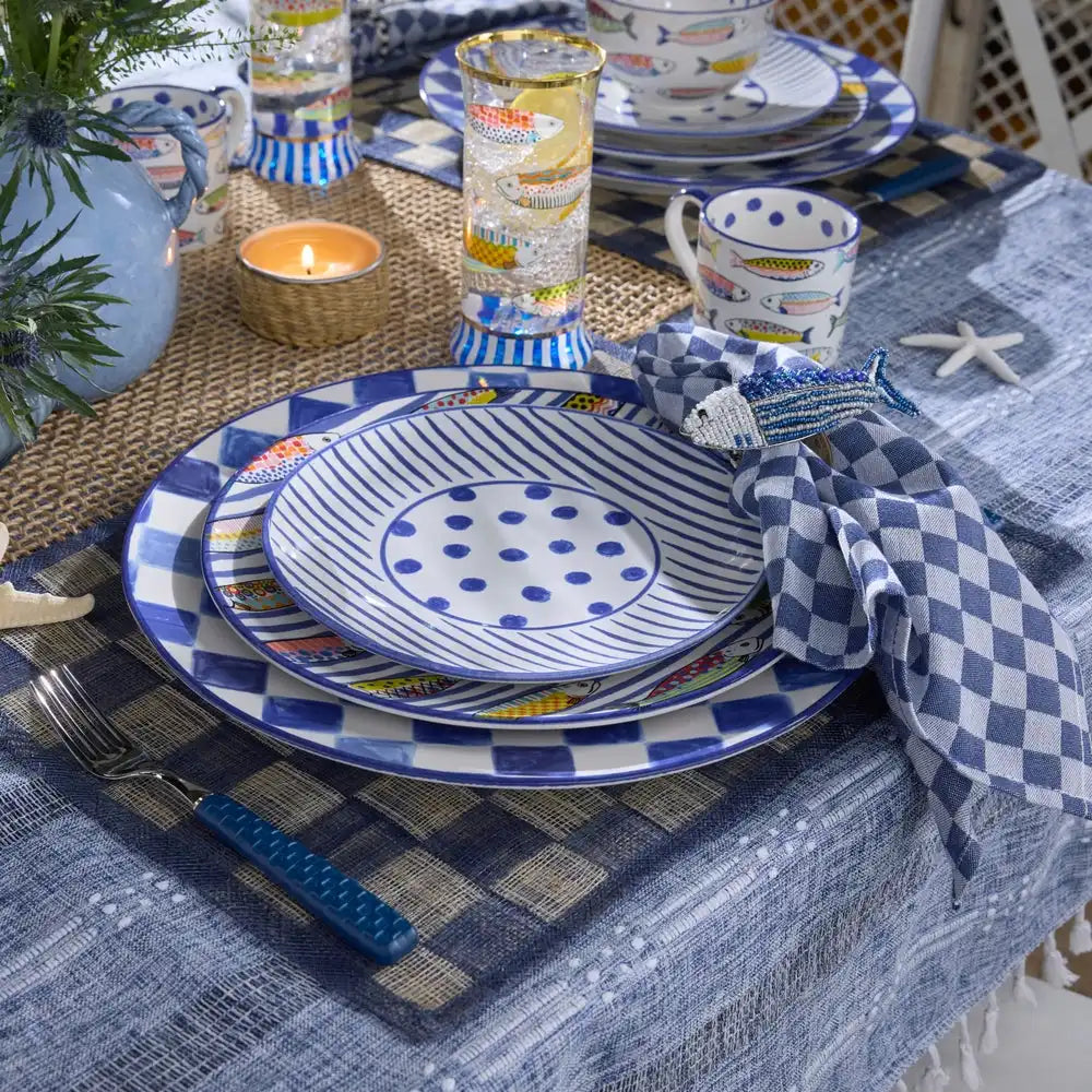 Indigo Check Napkin, Set of 4