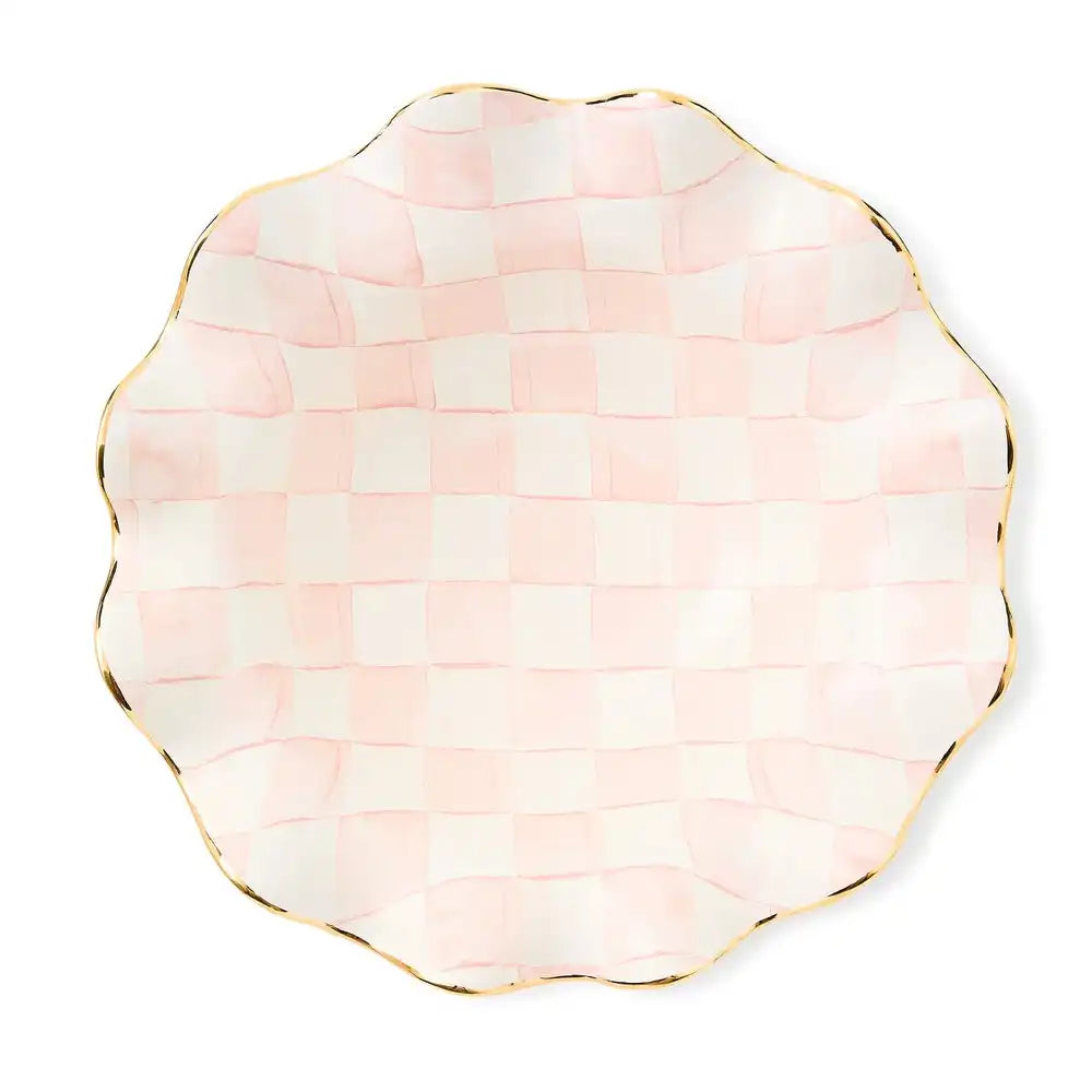 Rosy Check Medium Ceramic Fluted Serving Bowl
