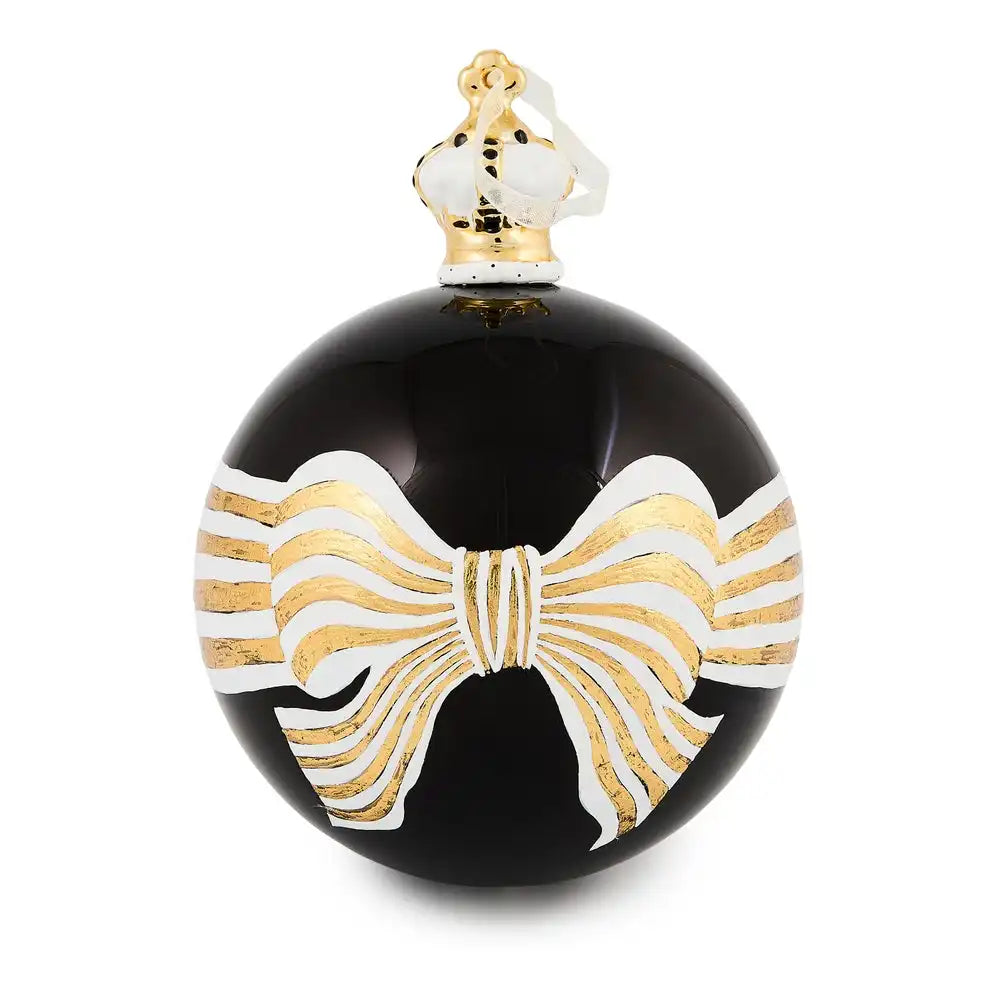 Courtly Noel Bow Glass Ball Ornament