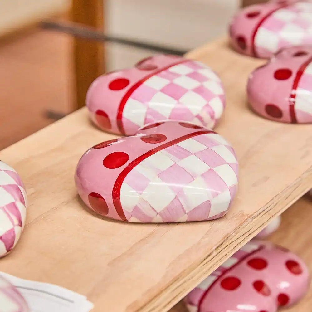 Pink Dotty Heart Ceramic Decor