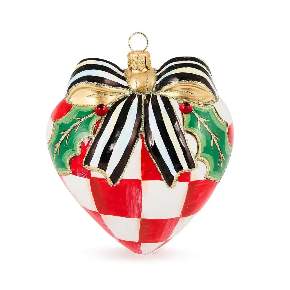 Check It Out Red Heart Glass Ornament