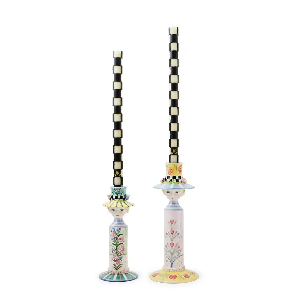 Rosy Meadow Lady Candle Holders, Set of 2
