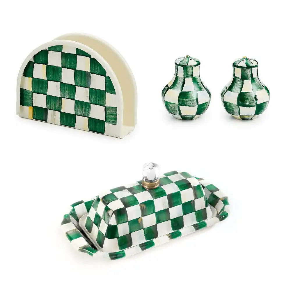 Emerald Check 3pc Tabletop Essentials Set
